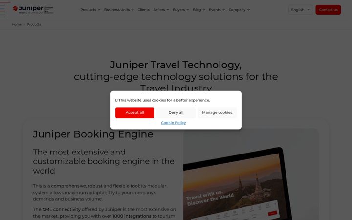 Screenshot of junipertraveltech.com