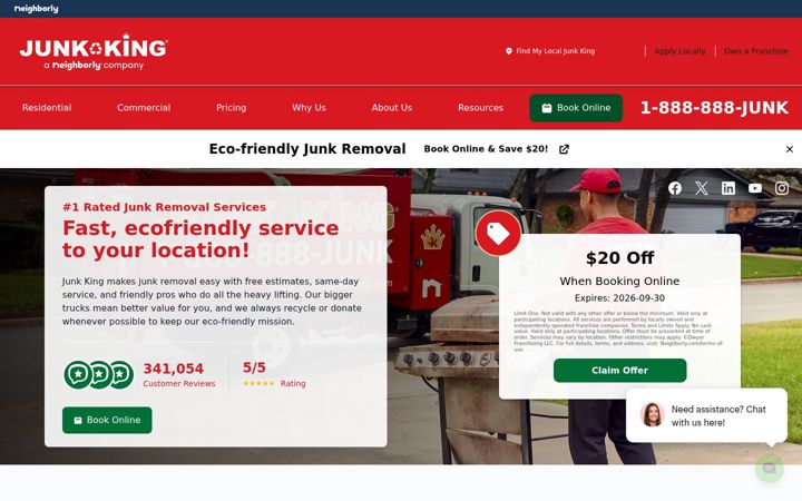 Screenshot of junk-king.com
