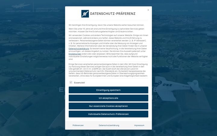 Screenshot of junkers-luftverkehr.com
