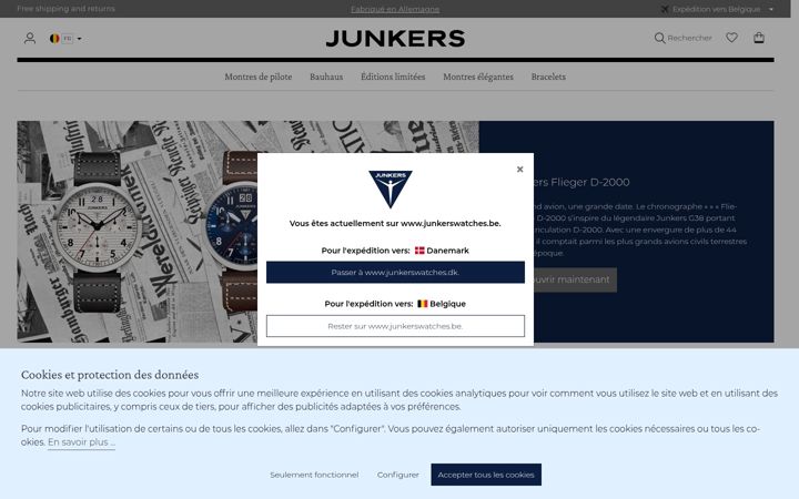 Screenshot of junkerswatches.be