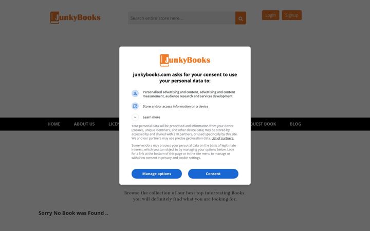 Screenshot of junkybooks.com