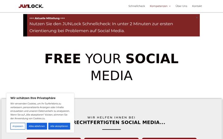 Screenshot of junlock.de