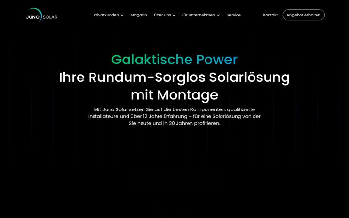 Screenshot of juno-solar.com