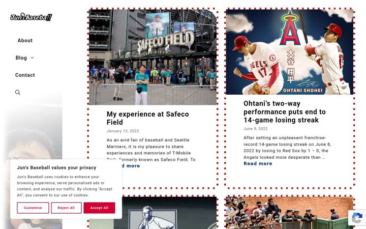Screenshot of junsbaseball.com