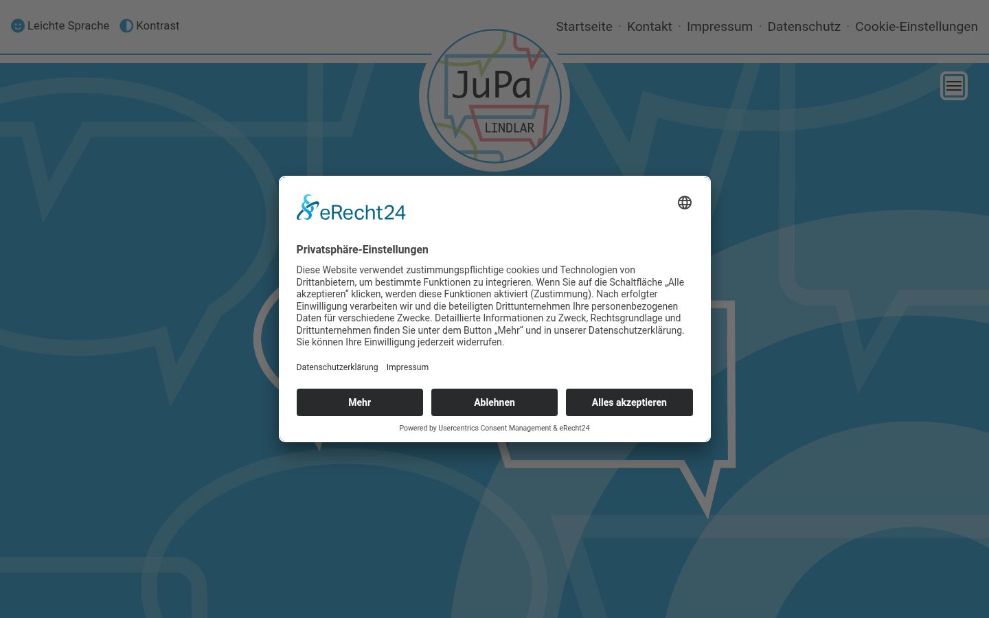 Screenshot of the consent banner shown before any interaction