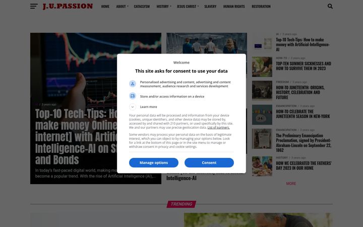 Screenshot of jupassion.com