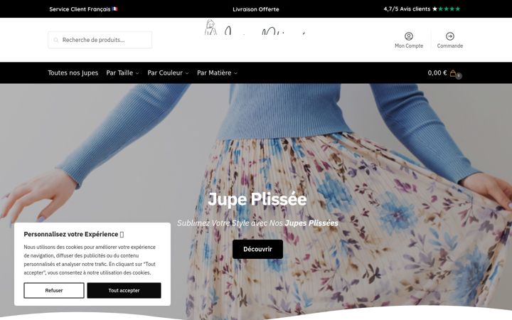 Screenshot of jupe-plissee.com