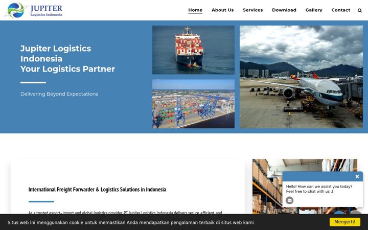 Screenshot of jupiter-logistics.com