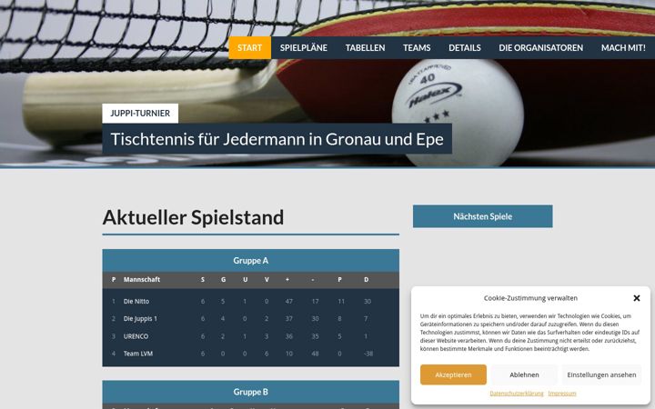 Screenshot of juppiturnier.de