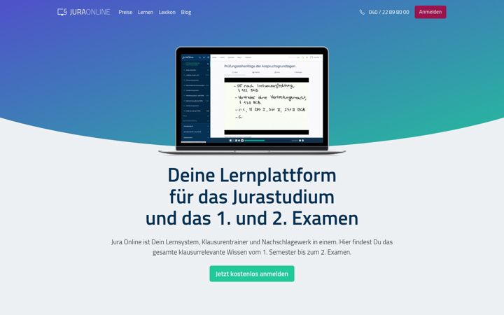 Screenshot of jura-online.de