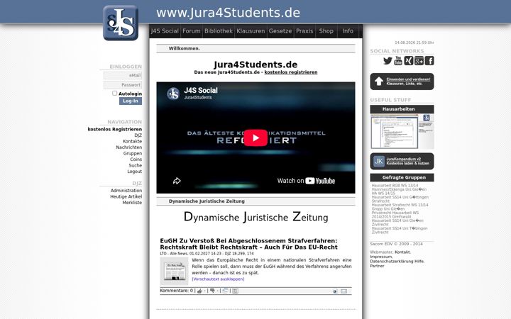 Screenshot of jura4students.de