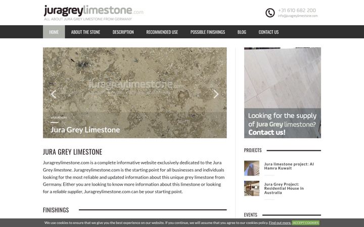 Screenshot of juragreylimestone.com