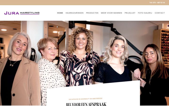 Screenshot of jurahairstyling.nl