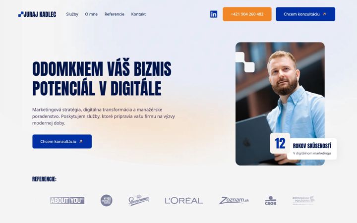 Screenshot of jurajkadlec.sk