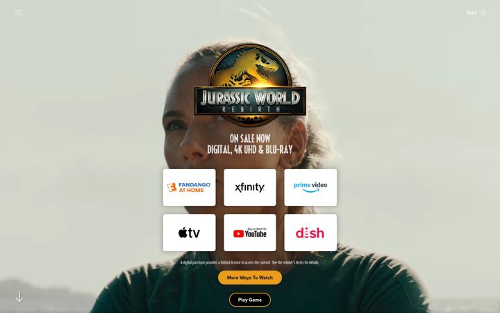 Screenshot von jurassicworld.com