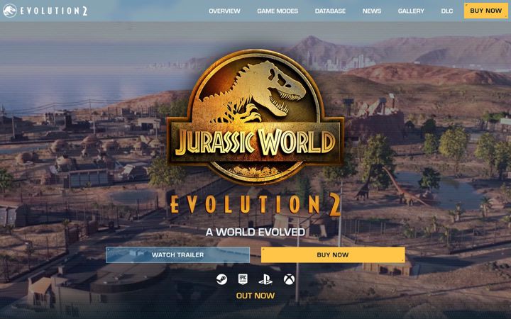 Screenshot of jurassicworldevolution2.com