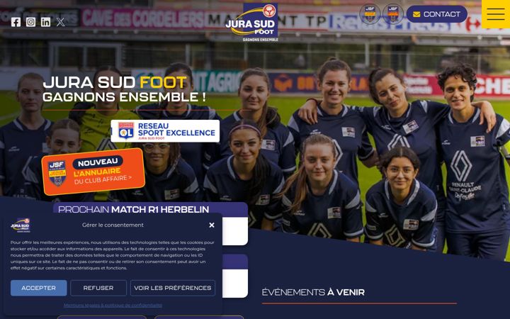 Screenshot of jurasudfoot.fr