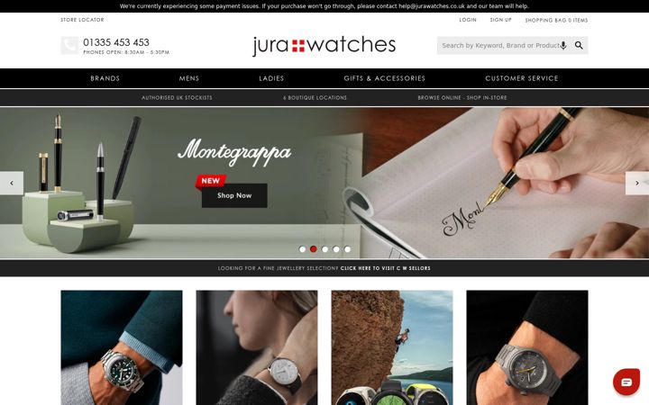 Screenshot of jurawatches.co.uk