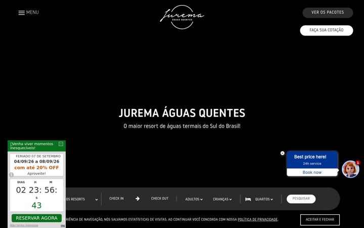 Screenshot of juremaaguasquentes.com.br