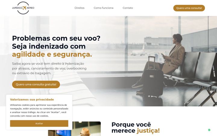 Screenshot of juridicoaereo.com.br