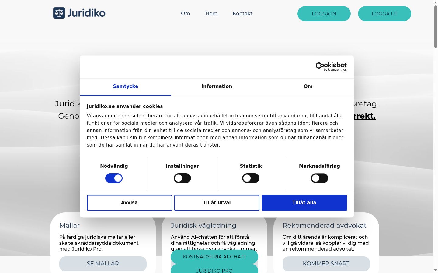 Capture d'écran de la bannière de consentement affichée avant toute interaction