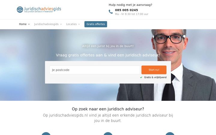 Screenshot of juridischadviesgids.nl