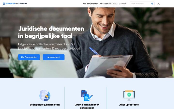 Screenshot of juridischedocumenten.nl