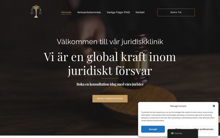 Screenshot of juridiskklinik.se