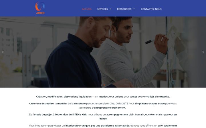 Screenshot of juridiste.fr