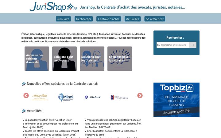 Screenshot of jurishop.fr