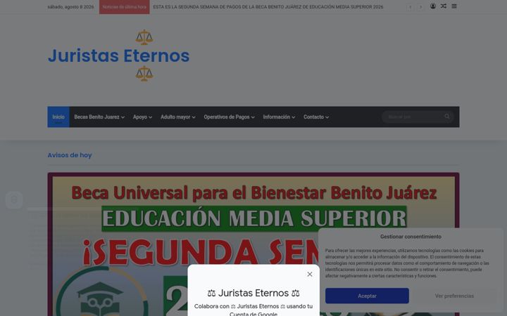 Screenshot of juristaseternos.com
