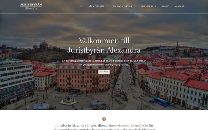 Screenshot of juristbyran-alexandra.se