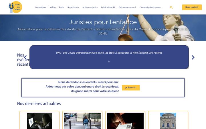 Screenshot of juristespourlenfance.com
