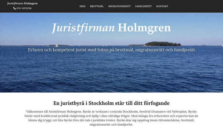Zrzut ekranu juristholmgren.se