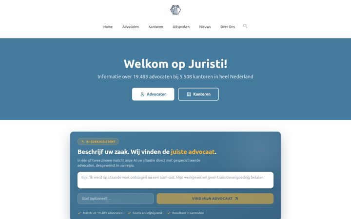 Screenshot of juristi.nl