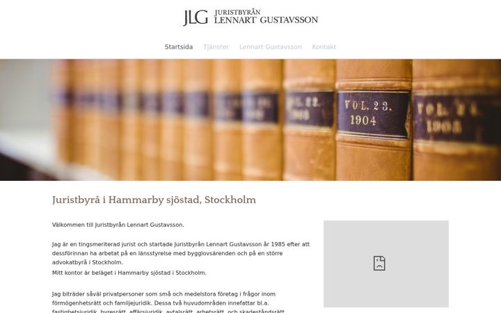 Screenshot of juristlennartgustavsson.se