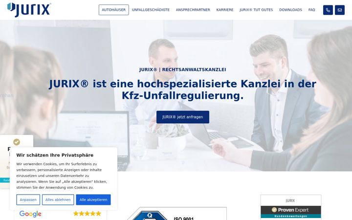 Screenshot of jurix.de