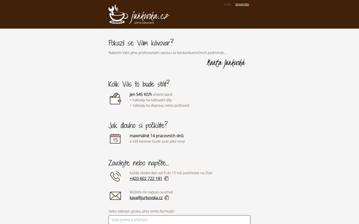 Screenshot of jurkovska.cz