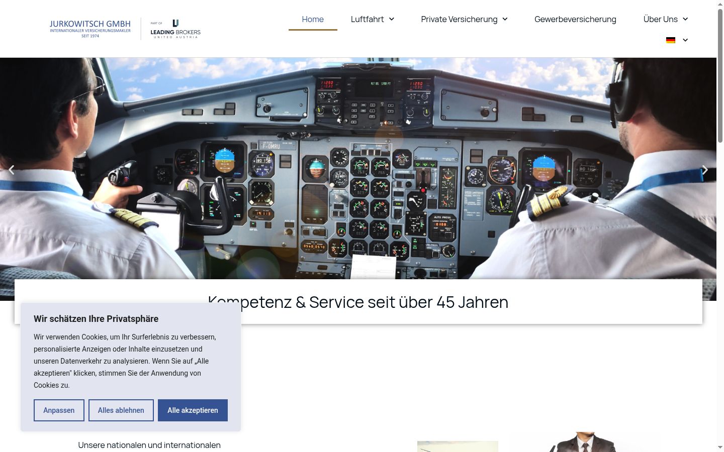 Screenshot of the consent banner shown before any interaction