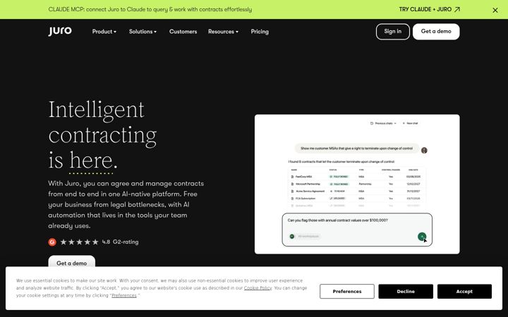 Screenshot of juro.com