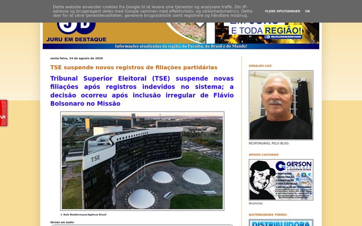 Screenshot of juruemdestaque.com