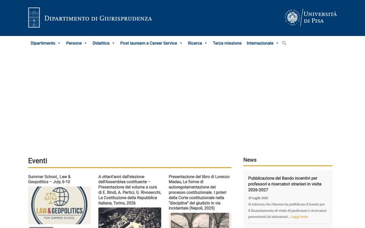 Screenshot of jus.unipi.it