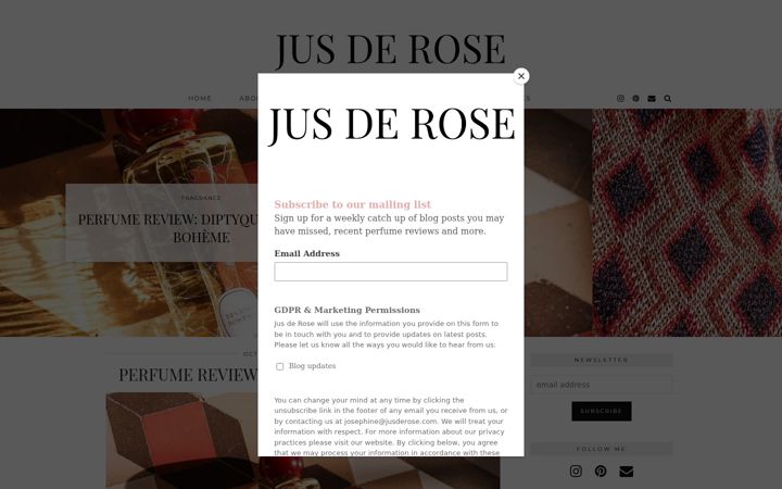 Screenshot of jusderose.com