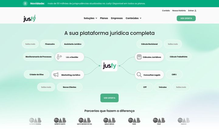 Screenshot of jusfy.com.br