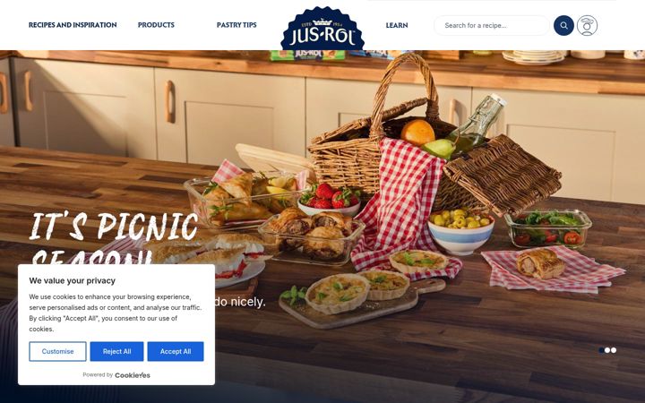 Screenshot of jusrol.co.uk