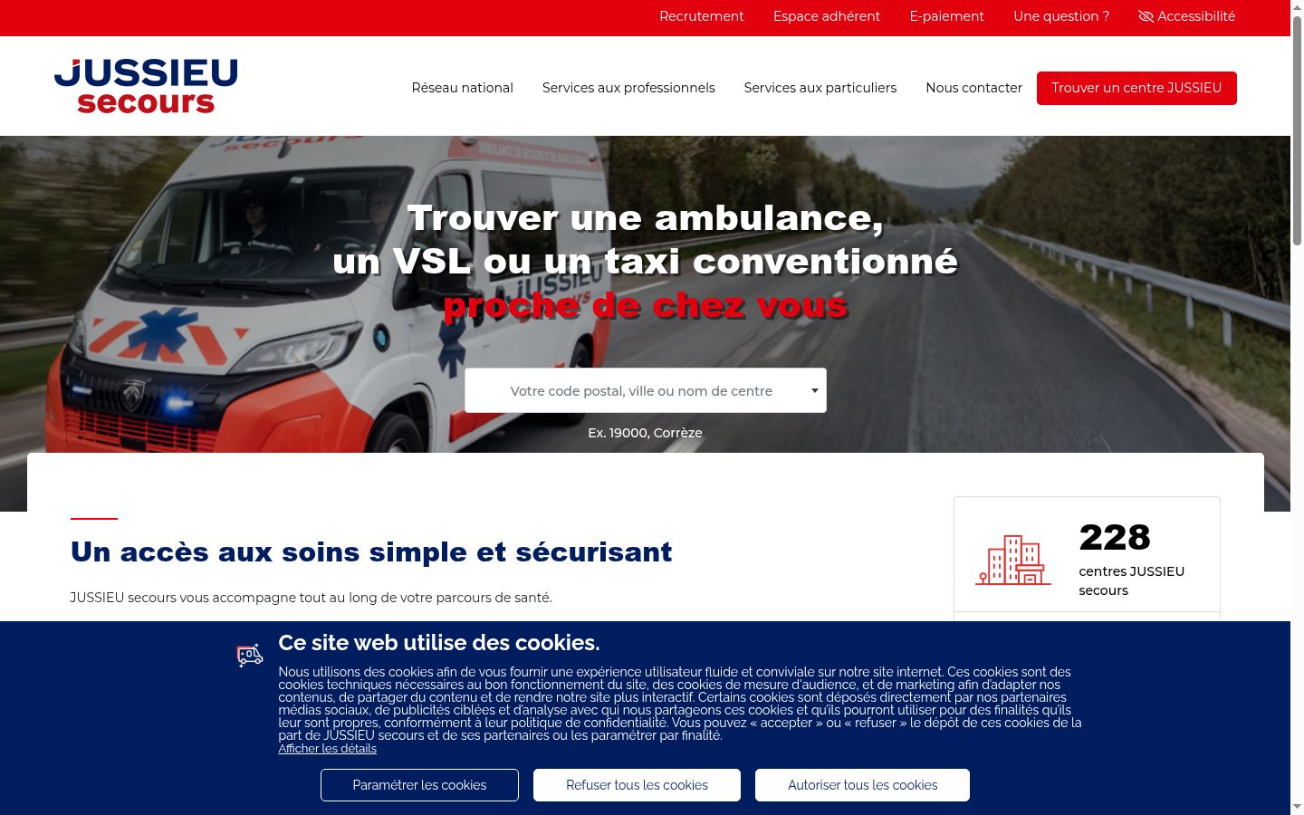 Screenshot del banner di consenso mostrato prima di qualsiasi interazione