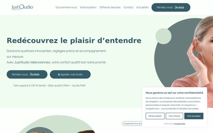 Screenshot of just-audio.fr