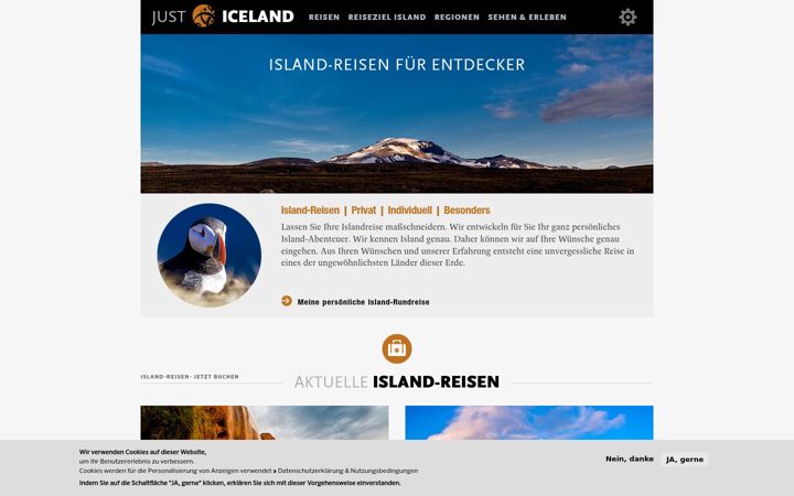 Screenshot of just-iceland.com