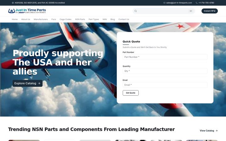 Screenshot of just-in-timeparts.com