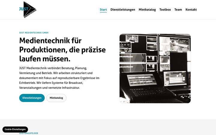 Screenshot of just-medientechnik.de